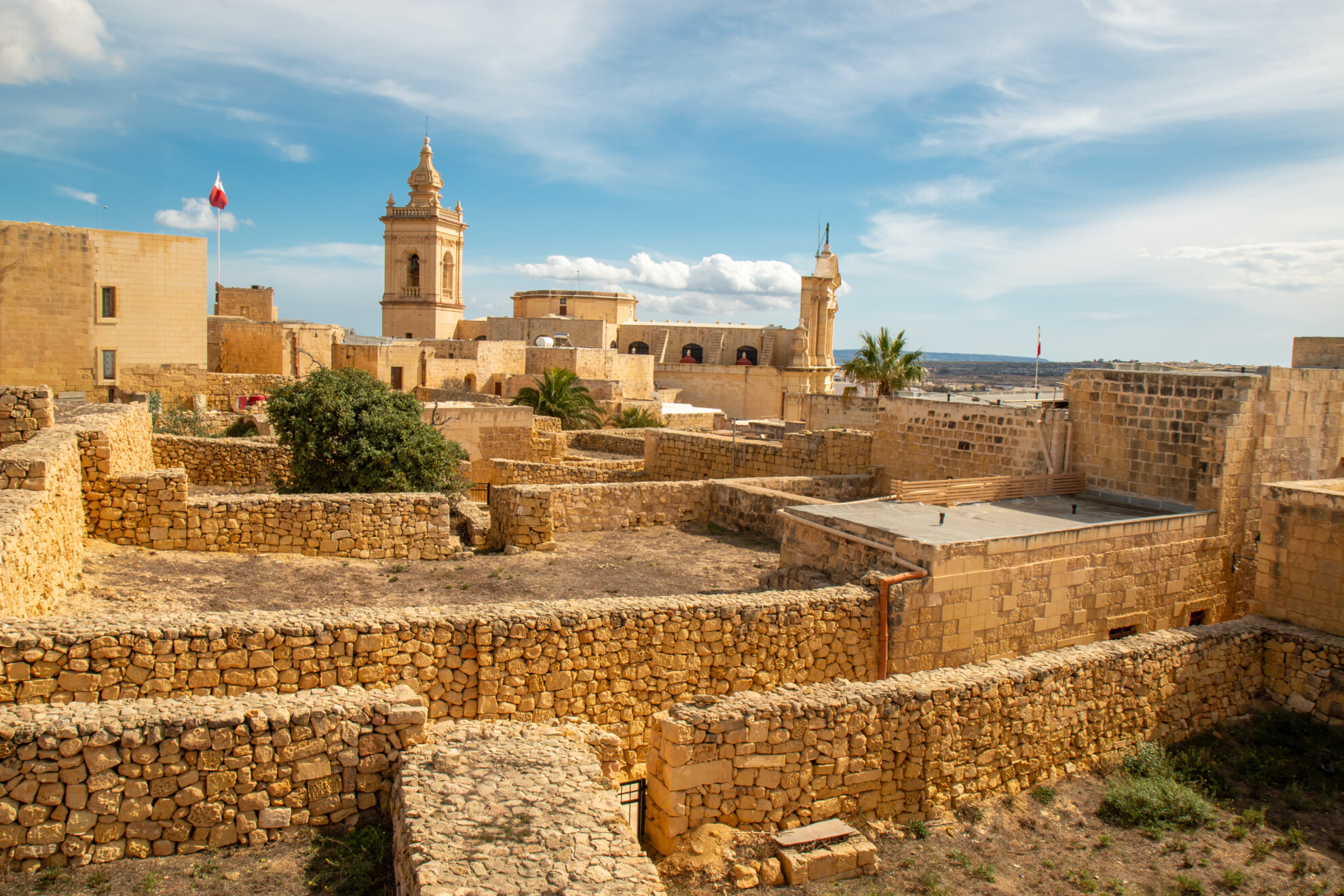 Gozo (Għawdex) Island Victoria massive fortification St. Johns Bastion Citadel (Cittadella) ruins Malta